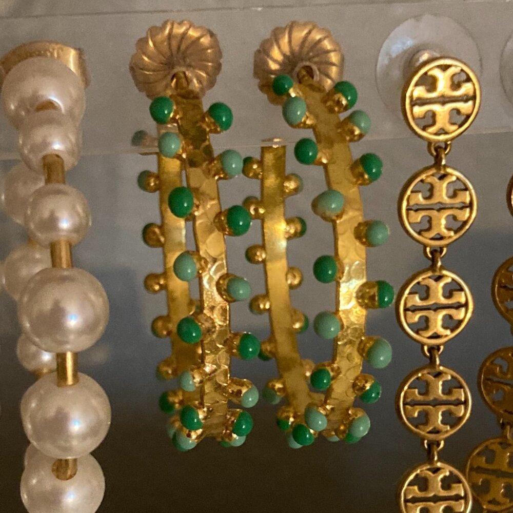 Sylvia Toledano Tutti Frutti Boucles Earrings, gold vert and turquoise